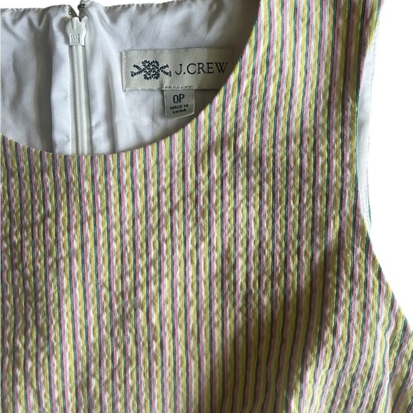 J. Crew Multicolor Striped Belted Dress Sz 0P - Picture 6 of 11